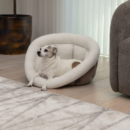 Sherpa/Velvet Cuddler Cup Pet Bed
