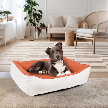 Sunbrella Outdoor/Indoor Rectangle Cuddle bed with bumper bed